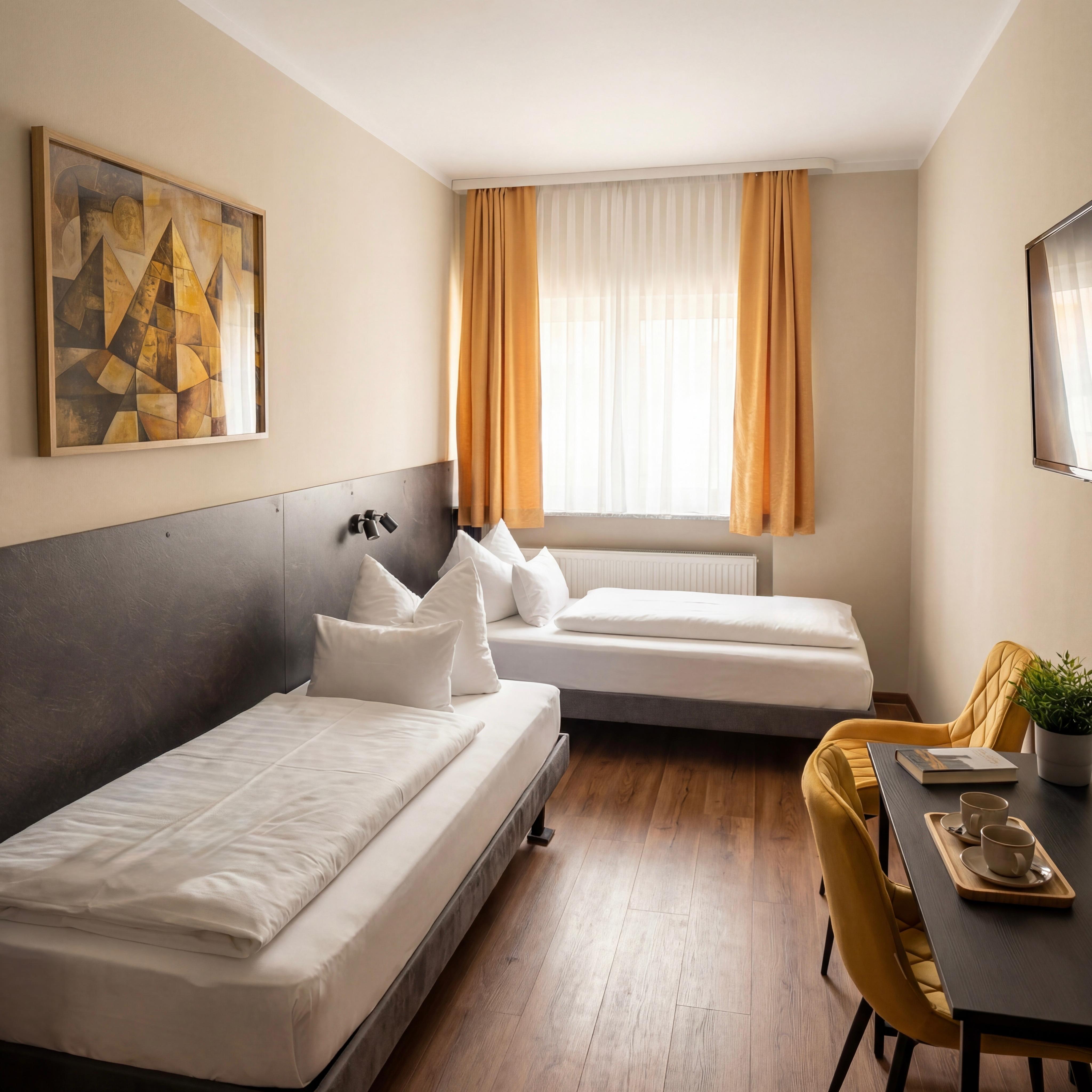Zweibettzimmer Standard – Zimmeransicht im Hotel Wali Bielefeld